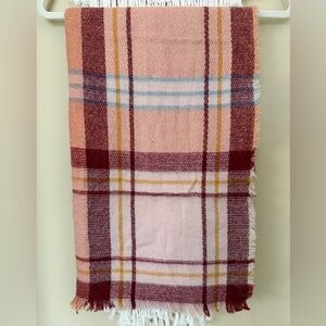 Zara Plaid Scarf with Red and Yellow Accents